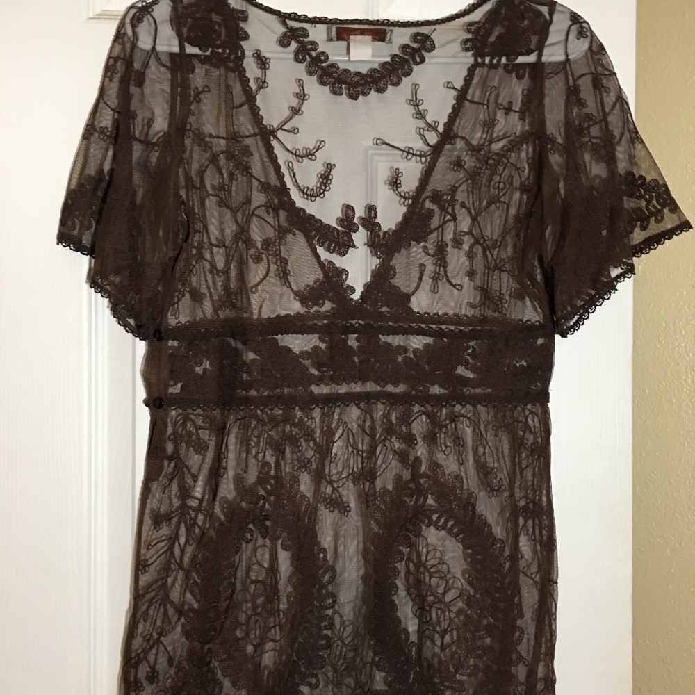 Brown Lace Top